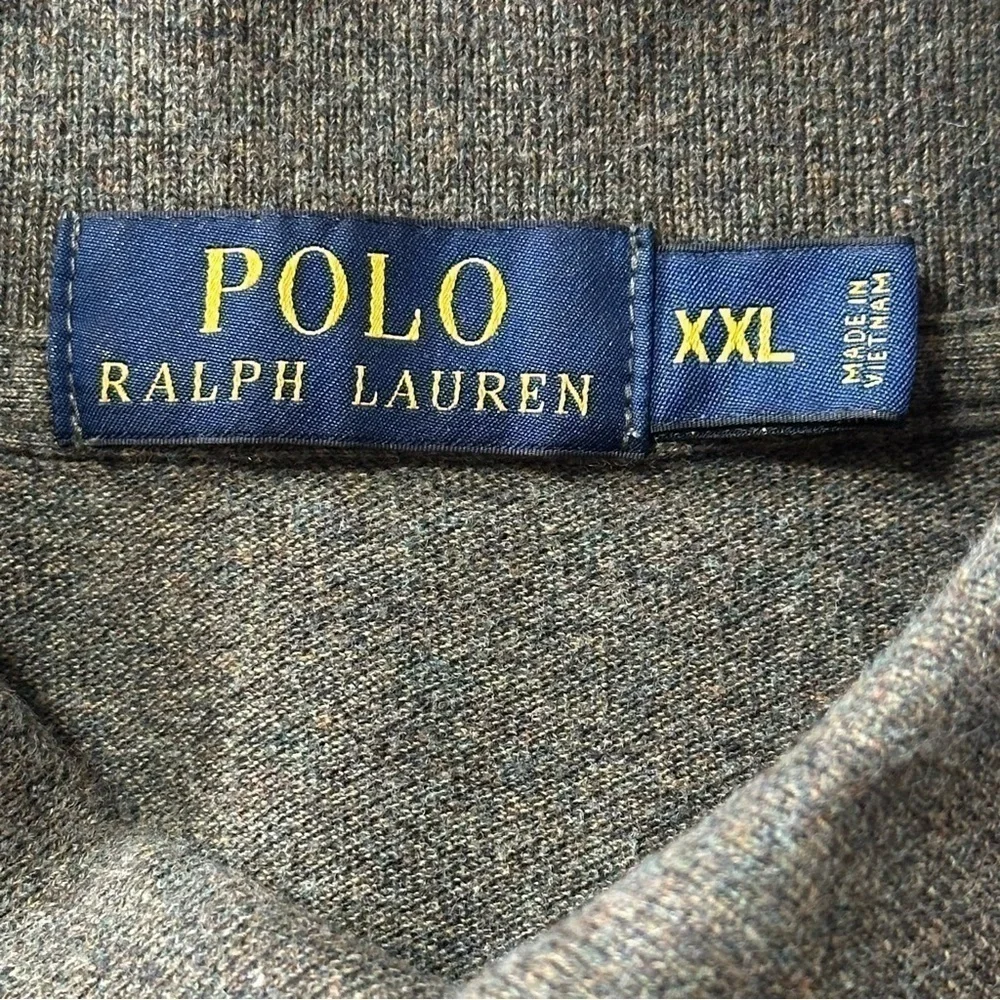 Polo Ralph Lauren Men’s XXL Heathered Olive Army Green Long Sleeve Polo Shirt